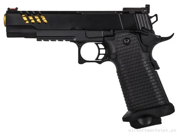 Réplica GBB Pistola Hi-Capa 5.1 Golden Eagle Tactical Gold 3340 negra/Dorada — Pistolas — Airsoft Market PT