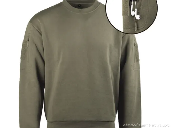 Sudadera Tática Mil-Tec Camisola Tática Gola Redonda Verde Ranger — Vestuário (Fardas) — Airsoft Market PT