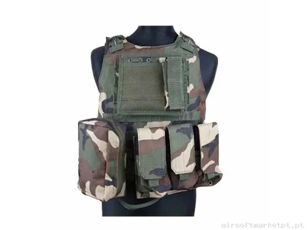Chaleco Airsoft FSBE - Woodland — Coletes & Rigs — Airsoft Market PT