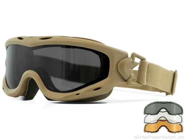 Óculos Wiley X Spear Dual 3 Lentes tan — Proteção Ocular & Facial — Airsoft Market PT