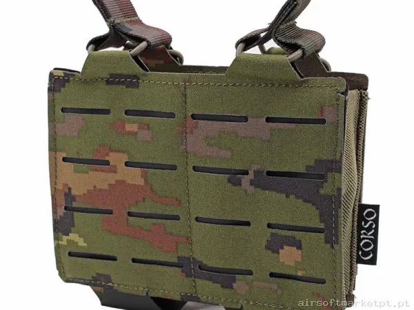Pouch Corso Cargador G36 Doble Dagger Láser Pixelado Boscoso — Coletes & Rigs — Airsoft Market PT