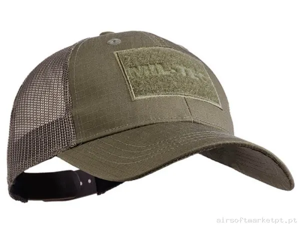 Gorro de Beisebol Velcro Mil-Tec Trucker Cap verde od — Proteção Ocular & Facial — Airsoft Market PT
