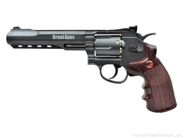 Airgun CO2 4.5mm Revólver Bruni 6" Full Metal BR-702B negro — Pistolas — Airsoft Market PT