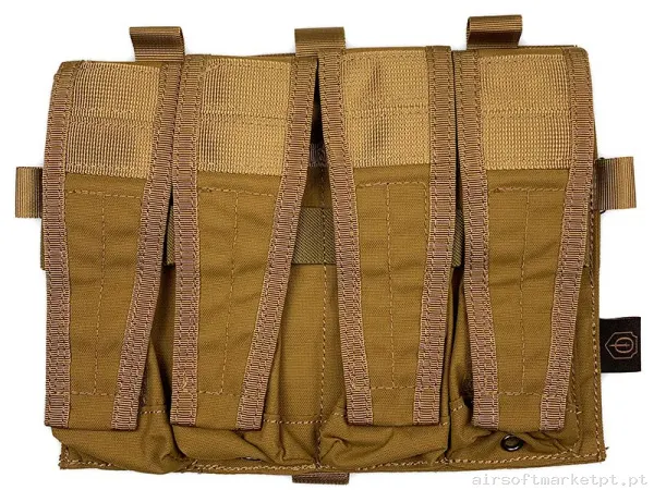 Pouch Magazine Pouch Cuádruple Mp5/Mp7 Conquer Cvs Quad SMG Mag Pouch coyote Brown — Coletes & Rigs — Airsoft Market PT