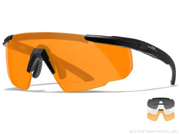 Óculos Wiley X Saber Advanced 3 Lentes Negras — Proteção Ocular & Facial — Airsoft Market PT