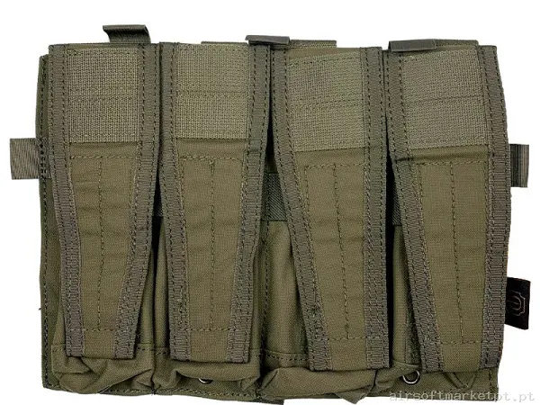 Poche de Magazine Quadruplo Mp5/Mp7 Conquer Cvs Quad SMG Mag Pouch Verde Ranger — Coletes & Rigs — Airsoft Market PT