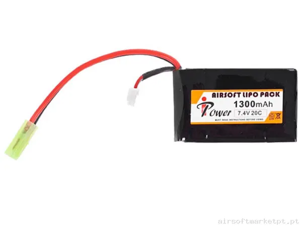 Bateria Lipo Stick Mini Ipower 1300mah 7.4v 20c — Baterias & Carregadores — Airsoft Market PT