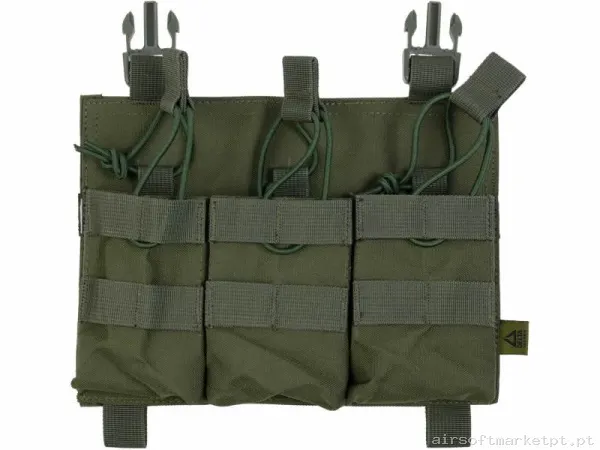 Pouch Magazine Pouch Triple M4/Ak/G36 Delta Tactics Force Open Top Detachable verde od — Coletes & Rigs — Airsoft Market PT