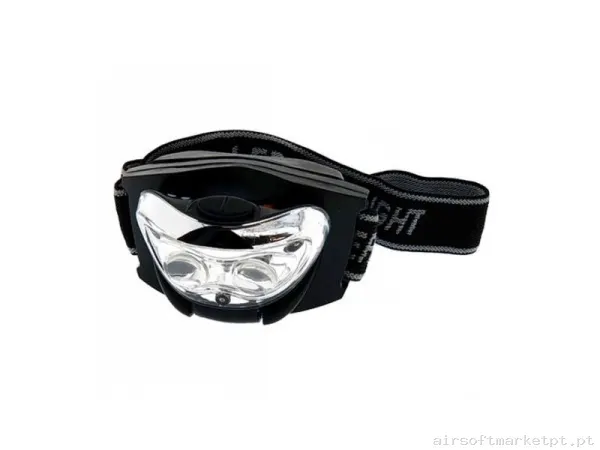 LINTERNA PARA CABEZA FRONTAL LED ROJO NEGRO — Lanternas & Lasers — Airsoft Market PT