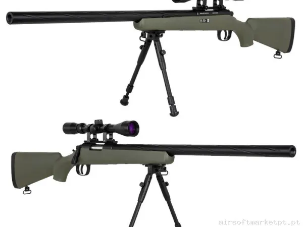 Sniper VSR Specna Arms SA-S12 Core Verde Con Visor + Bipode — Snipers — Airsoft Market PT