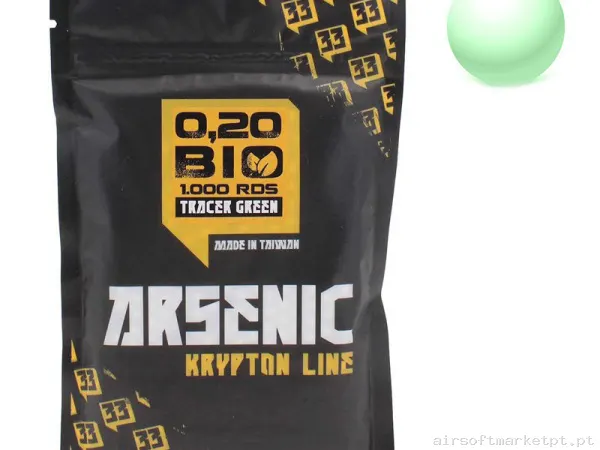 Bolas Arsenic Krypton Bio Trazadora 0.20g 1000 Bbs Verde — Munição (BBs) — Airsoft Market PT