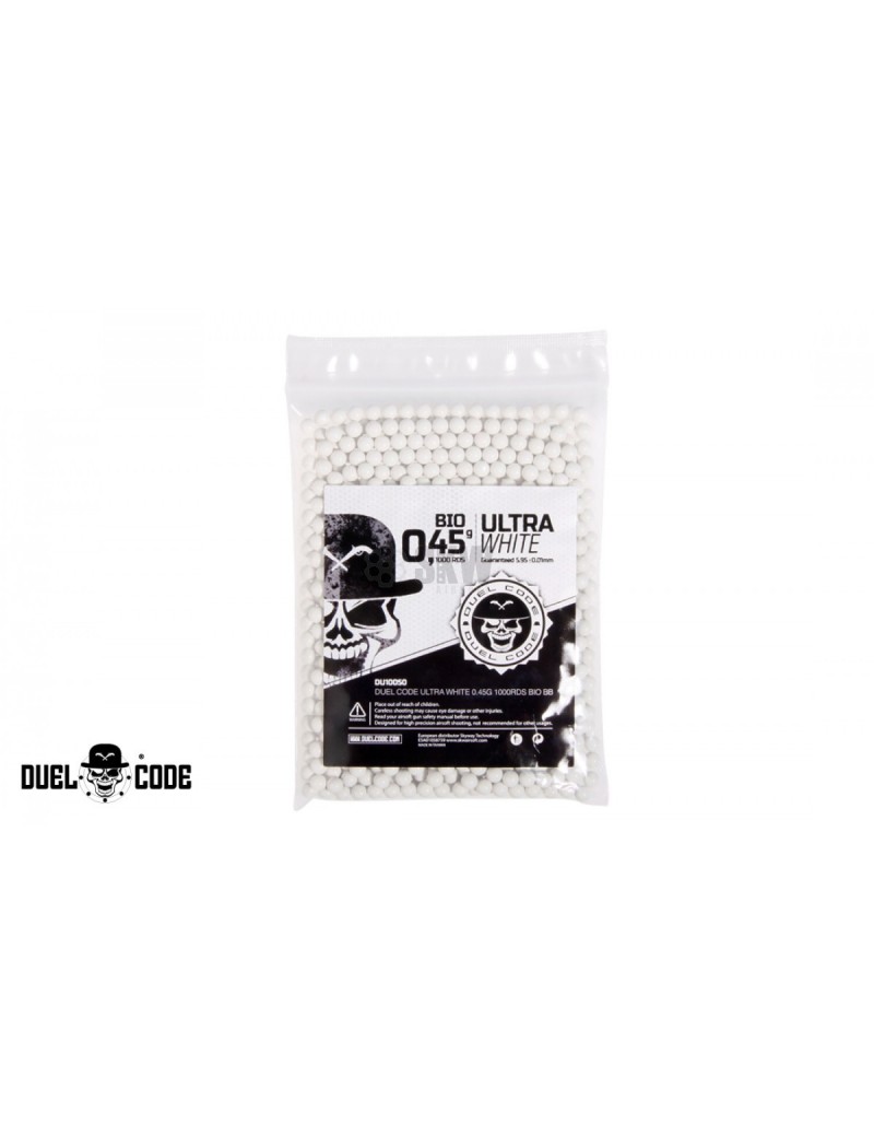 0,45g BIO 1000rds Ultra White [Duel Code] — Munição (BBs) — Airsoft Market PT