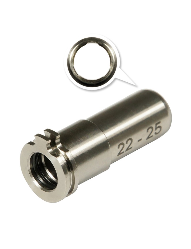 CNC Titanium Adjustable Air Seal Nozzle 22mm - 25mm AEG [Maxx Model] — Peças Internas (AEG) — Airsoft Market PT