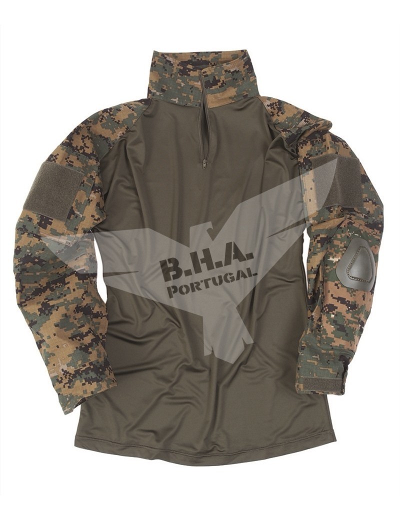 Shirt Tactical Warrior - Woodland Digital [Miltec] — Vestuário (Fardas) — Airsoft Market PT