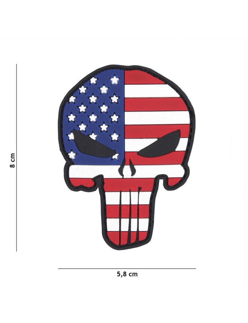Patch Skull Punisher USA Flag 2 — Patches & Decoração — Airsoft Market PT
