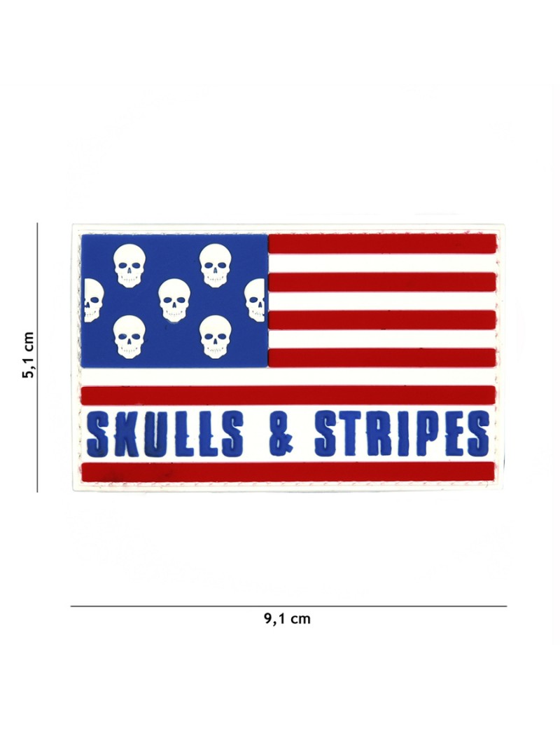 Patch - Skull & Stripes Big Skull — Patches & Decoração — Airsoft Market PT