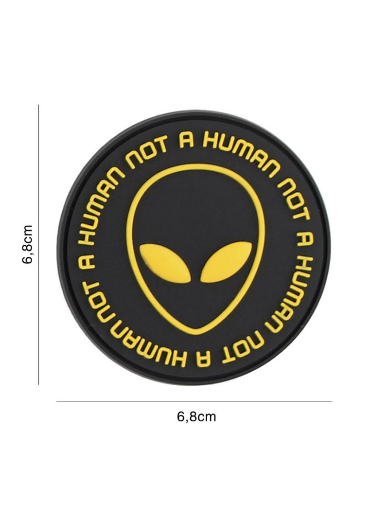 Patch - Not Human - Black & Yellow — Patches & Decoração — Airsoft Market PT