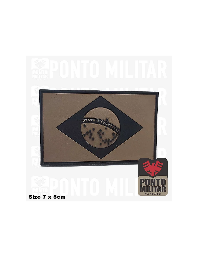 Patch - Brasil Flag - Tan & Brown  [Ponto Militar] — Patches & Decoração — Airsoft Market PT
