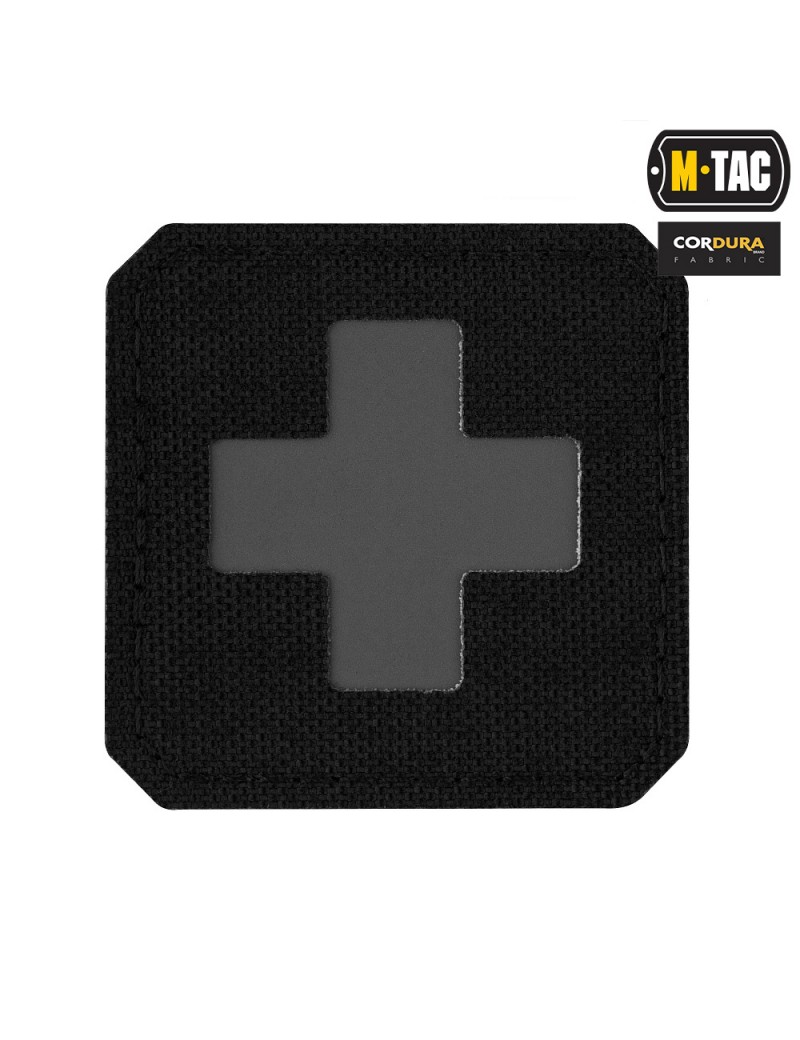 Patch - Medic Cross - Black & Grey [M-TAC] — Patches & Decoração — Airsoft Market PT