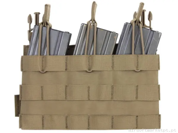 Pouch Magazine Pouch Triple M4/Ak Warrior Assault Open Top Detachable coyote tan — Coletes & Rigs — Airsoft Market PT