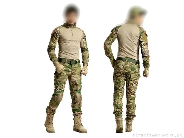 UNIFORME MULTICAM CON RODILLERAS Y CODERAS - L — Vestuário (Fardas) — Airsoft Market PT