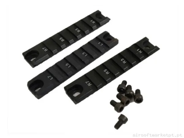 Rail externo G36 Oem 7 Slot preto Pack 3u — Acessórios & Componentes — Airsoft Market PT