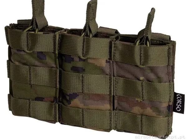 Pouch Corso Cargador M4 Triple Dagger Molle Pixelado Boscoso — Coletes & Rigs — Airsoft Market PT