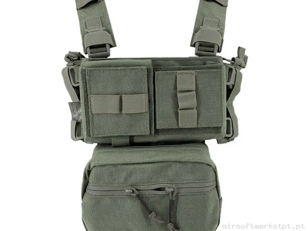 Chaleco Chest Rig Conquer Mini Chest Rig Ranger Green — Coletes & Rigs — Airsoft Market PT