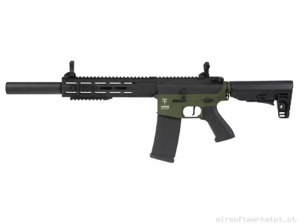 Réplica AEG M4 Saigo Bushido Chu preta/Verde — Rifles de Assalto (AR/M4/AK) — Airsoft Market PT