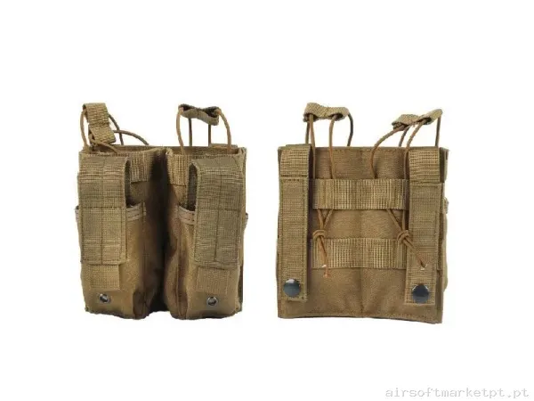 Pouch Portacargador Molle Modular doble M4+Pistola - Tan — Coletes & Rigs — Airsoft Market PT