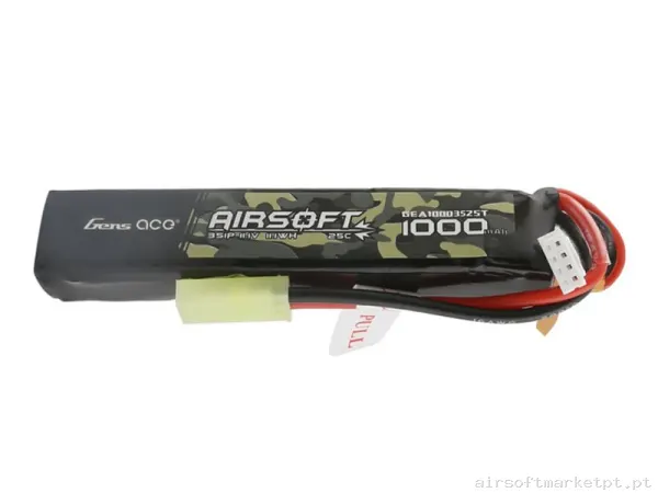 Bateria Lipo Stick Gens Ace 1000mah 11.1v 25c — Baterias & Carregadores — Airsoft Market PT