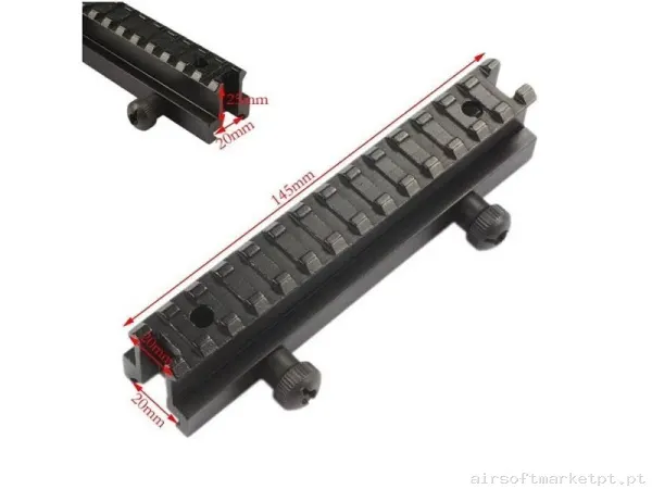 Rail Elevador Metálico 145 mm Perfil Alto — Miras & Ópticas — Airsoft Market PT