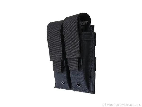 Pouch Doble Para Cargador de Pistola Molle - Negro — Coletes & Rigs — Airsoft Market PT