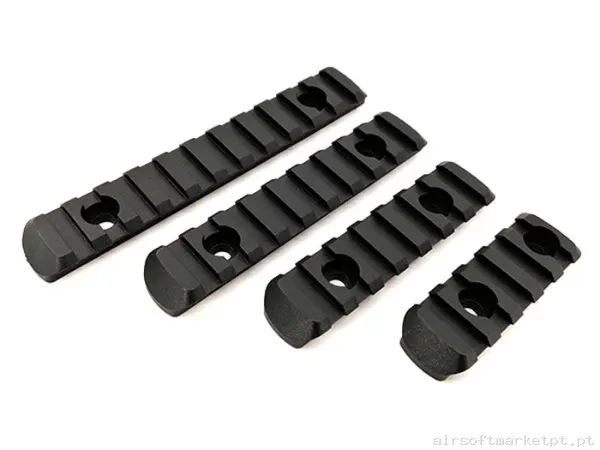 Rail Externo M-Lok Raccoon Rrl003 5/7/9/11 Slot preto Pacote 4u — Acessórios & Componentes — Airsoft Market PT