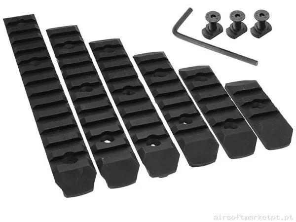 Externo Trilho M-Lok BO Manufacture negro Pack 6u — Acessórios & Componentes — Airsoft Market PT