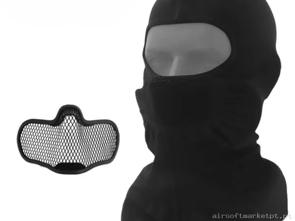 Máscara de Proteção Balaclava Wosport V1 Headgear negra — Proteção Ocular & Facial — Airsoft Market PT