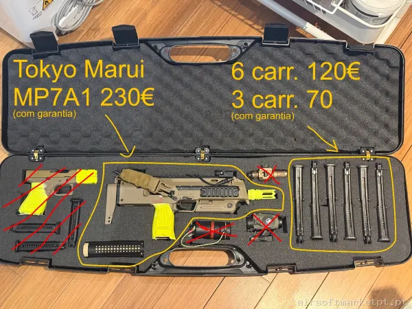 MP7 Tokyo Marui com 2 carregadores e caixa de transporte — SMGs — Airsoft Market PT