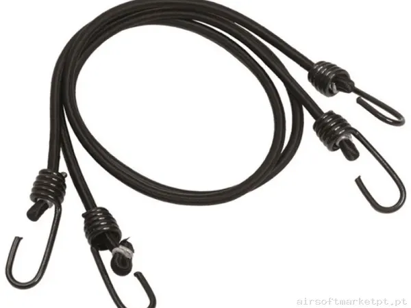 Corda Polvo Mil-Tec Cords Elásticos de Choque com Gancho preto Pacote 2u — Acessórios & Componentes — Airsoft Market PT