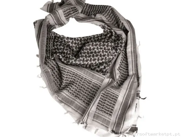 Lenço Tático Mil-Tec Palestino Shemagh branco/preto — Vestuário (Fardas) — Airsoft Market PT