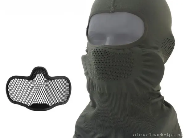 Máscara Proteção Balaclava Wosport V1 Headgear verde od — Proteção Ocular & Facial — Airsoft Market PT