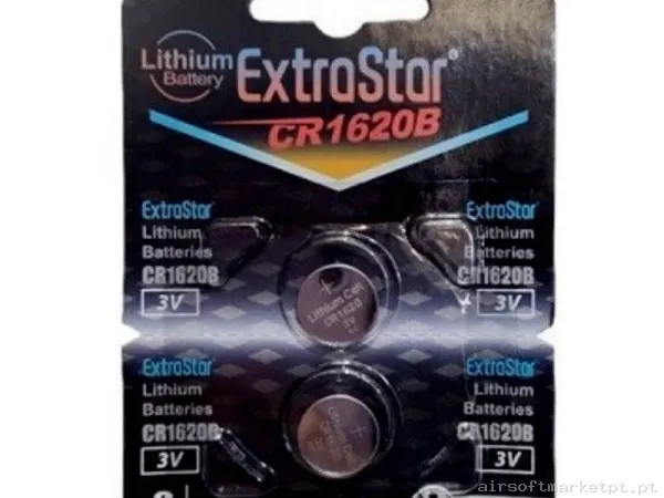Pilha Boton Cr1620 Extrastar Jcr1620b Pacote 2u — Baterias & Carregadores — Airsoft Market PT