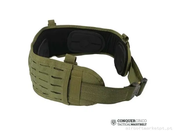 Conquer First Line CINCO Waist Belt Verde OD — Gear Táctico — Airsoft Market PT