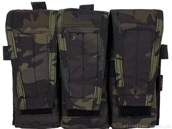 Pouch Magazine Pouch Triplo M4 Conquer Cvs Triplo Rifle Mag Pouch Estilo multicam Black — Coletes & Rigs — Airsoft Market PT