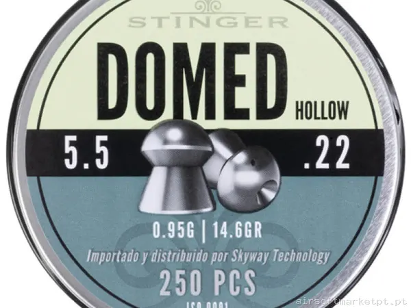 Perdigão Diábolo Punta Hueca 5.5mm 0.95g Stinger Domed Hollow 250u — Munição (BBs) — Airsoft Market PT