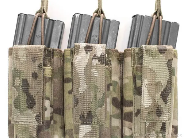 POUCH MAGAZINE POUCH TRIPLO M4 + PISTOLA 9MM WARRIOR ASSAULT TRIPLE OPEN MULTICAM — Coletes & Rigs — Airsoft Market PT