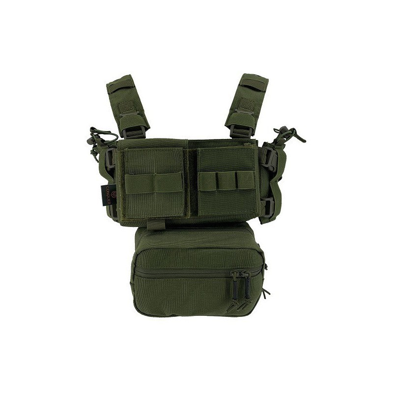 Mini Chest Rig Olive [Conquer] — Coletes & Rigs — Airsoft Market PT