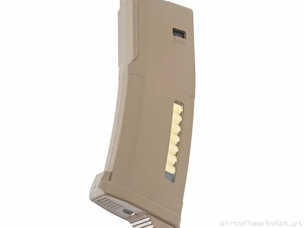 Magazine Réplica Variável M4 PTS Tokyo Marui Next Gen Enhanced Epm Polímero 30/120 Bbs tan — Carregadores / Magazines — Airsoft Market PT