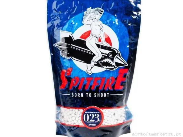 BOLAS SPITFIRE 0.23G NO BIO 1KG BLANCAS — Munição (BBs) — Airsoft Market PT