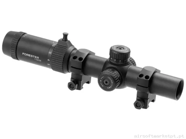 Mira telescópica 1-5X24 Vector Optics Forester Sfp Fiber Scope negra — Miras & Ópticas — Airsoft Market PT