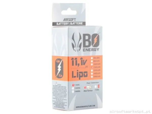 Batería LI-PO 11,1/1200 BO — Baterias & Carregadores — Airsoft Market PT